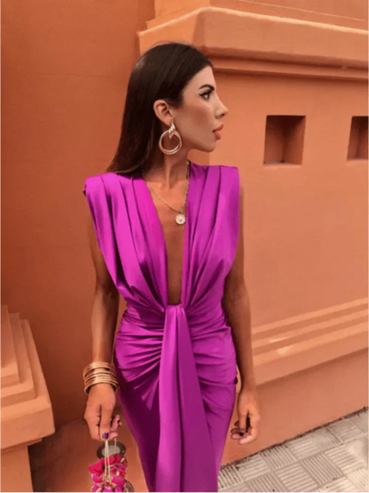 Vestido-Satén Elegante
