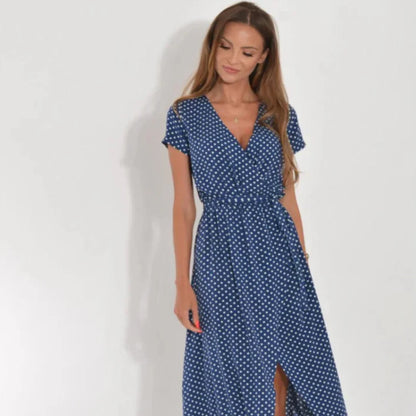 Vestido Eterno de V-Hals Elegante