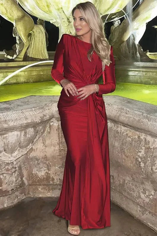 Vestido Maxi Manga Larga Elegante