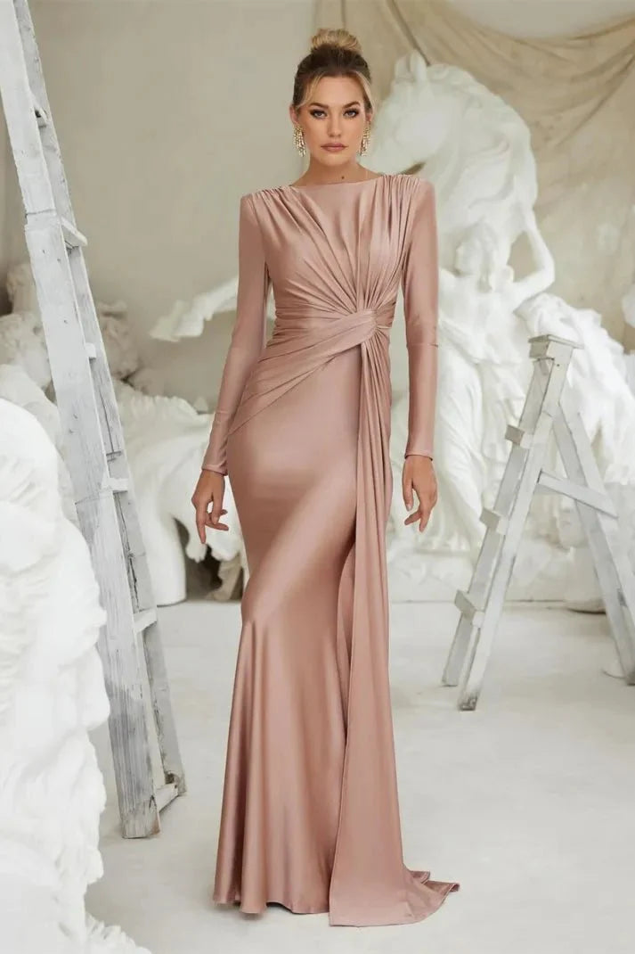 Vestido Maxi Manga Larga Elegante