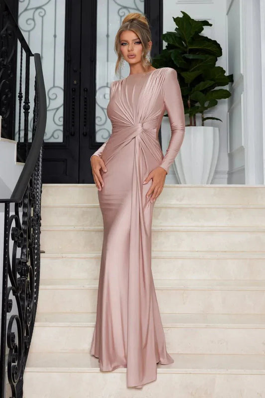 Vestido Maxi Manga Larga Elegante