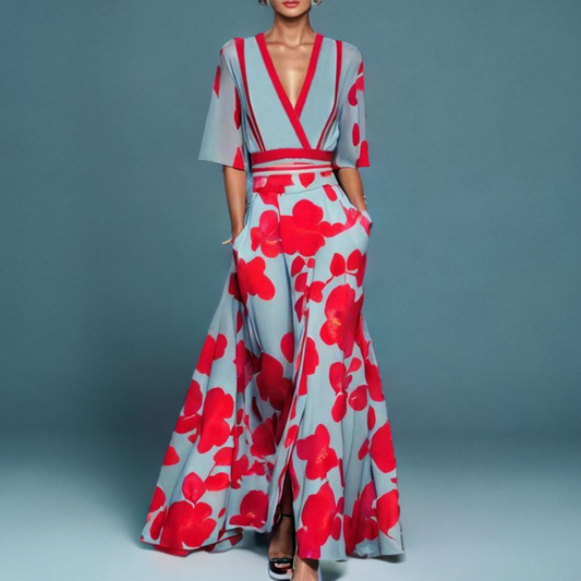 Elegancia Floral Vestido Largo