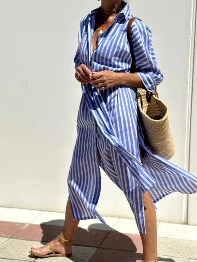 Vestido-rayas-Elegancia