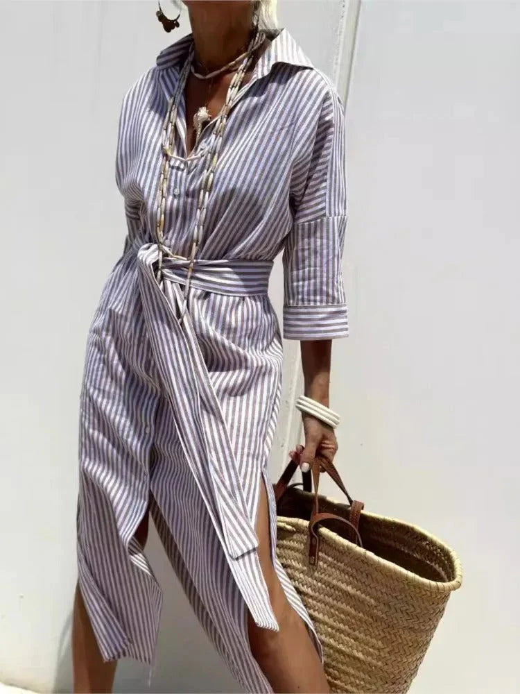 Vestido-rayas-Elegancia