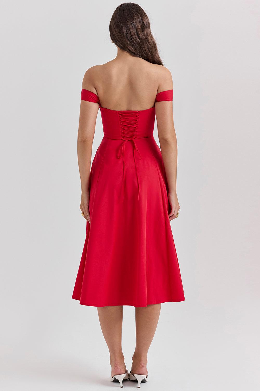 Elegancia Floral Midi Dress
