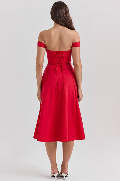 Elegancia Floral Midi Dress