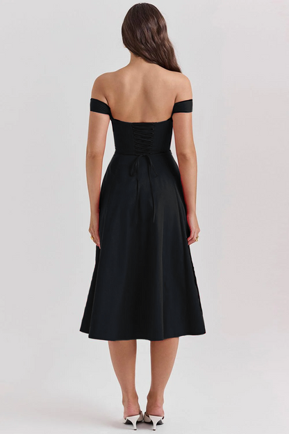 Elegancia Floral Midi Dress