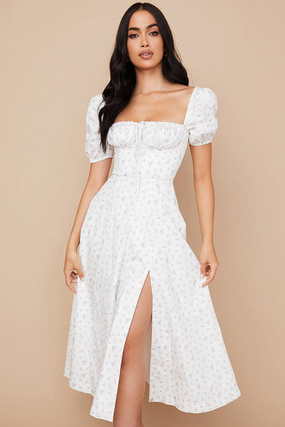Floral Corset Midi Dress