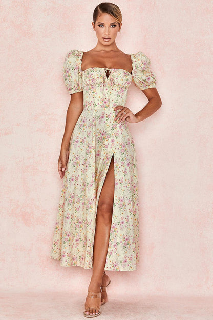 Floral Corset Midi Dress