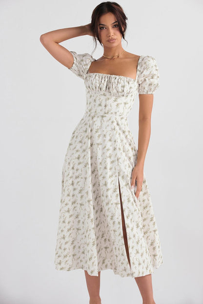Floral Corset Midi Dress