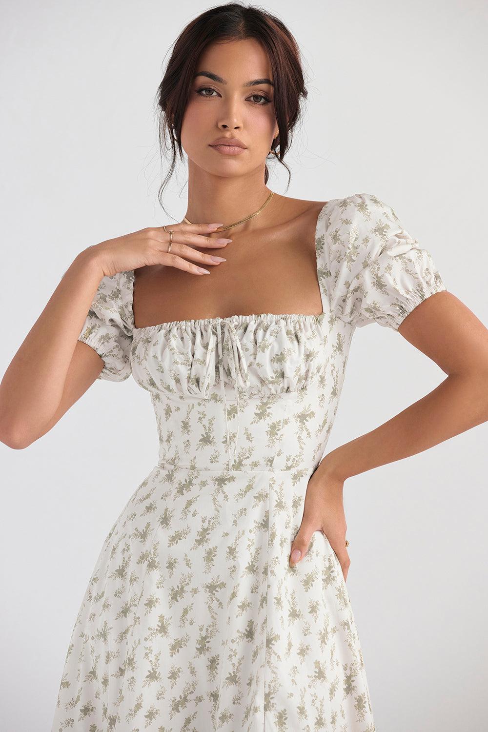 Floral Corset Midi Dress