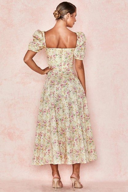 Floral Corset Midi Dress