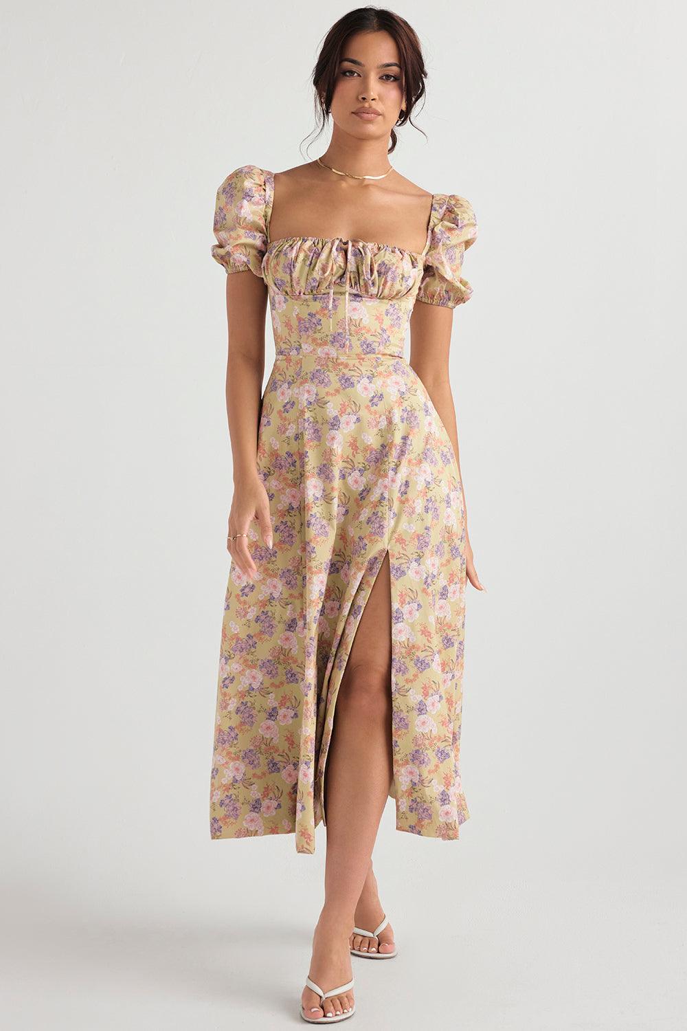 Floral Corset Midi Dress