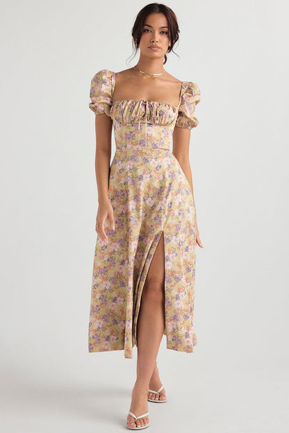 Floral Corset Midi Dress