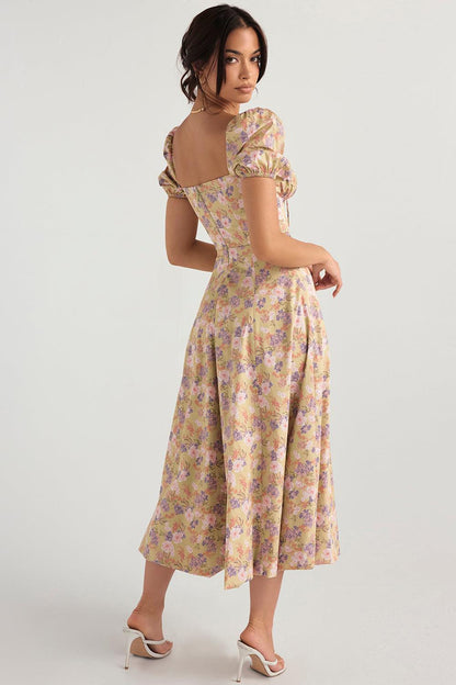 Floral Corset Midi Dress