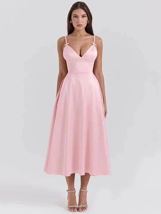 Vestido Satén Glamour Vintage