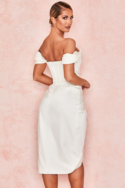 Elegancia Satin Midi Dress