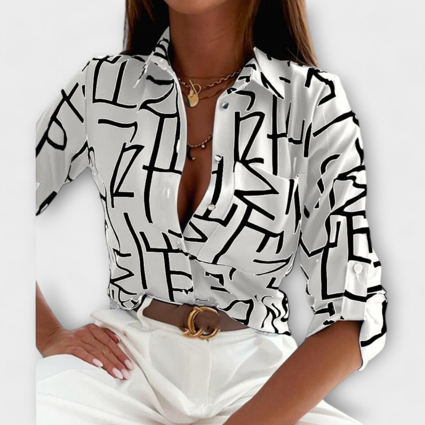 Blusa Cuello-Clásico Elegante