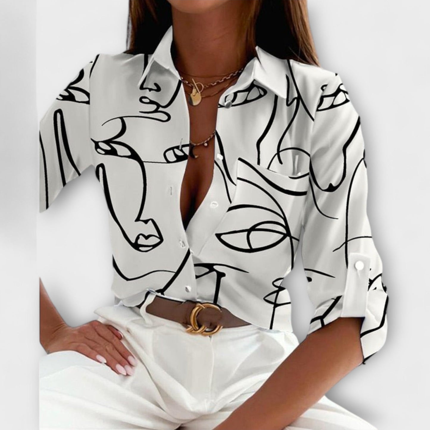 Blusa Cuello-Clásico Elegante